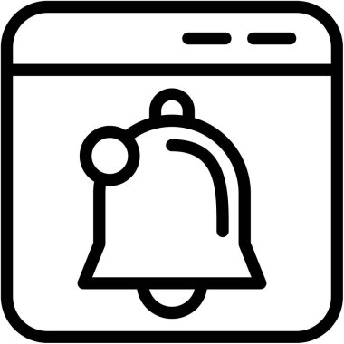 Beyaz arkaplanda izole edilmiş çan simgesi ve vektör illüstrasyonu