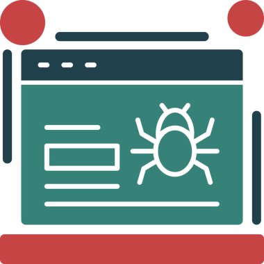 Hata hatası kötü amaçlı yazılım simgesi düz biçimli