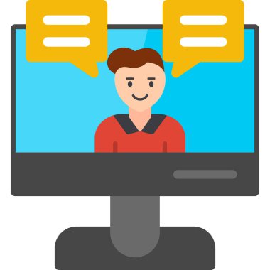 Bilgisayar simgesi vektör illüstrasyon tasarımına sahip adam