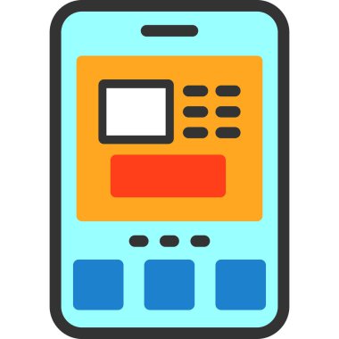 Beyaz arkaplanda izole edilmiş telefon simgesi ve vektör illüstrasyonu