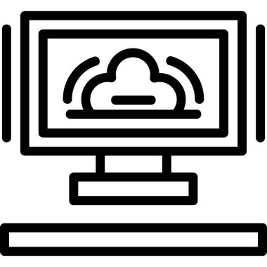 bulut hesaplama simgesi, vektör illüstrasyonu