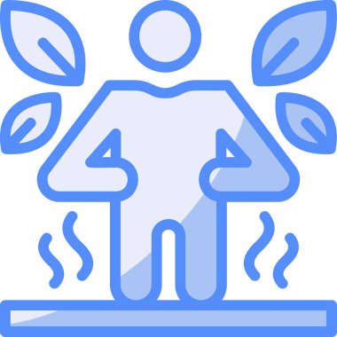 Adam yemek ikonu pişiriyor