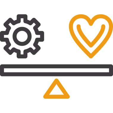 kalp ve dişli simgesi