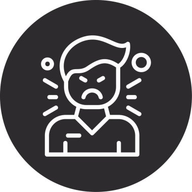 kızgın adam simgesi, vektör tasarımı