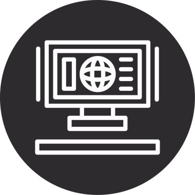 Dizüstü bilgisayar simgesinin vektör çizimi