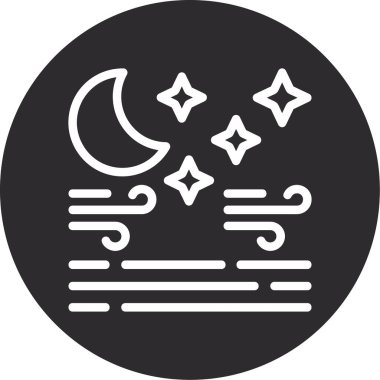 Ay ikonu vektör illüstrasyonu