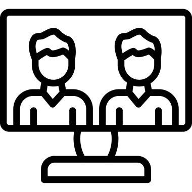 Toplantı. Web simgesi basit illüstrasyon