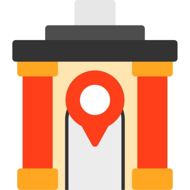 konum haritası konumu simgesi düz biçimli