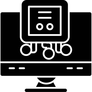 Bilgisayar monitörü. Web simgesi basit tasarım