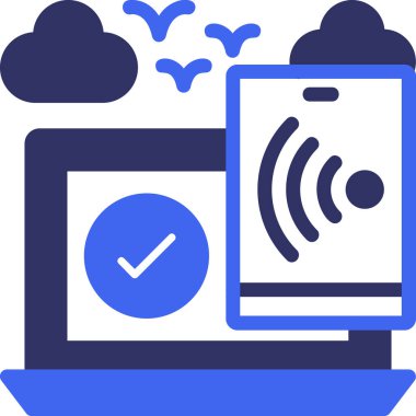 Kablosuz. Web simgesi basit illüstrasyon