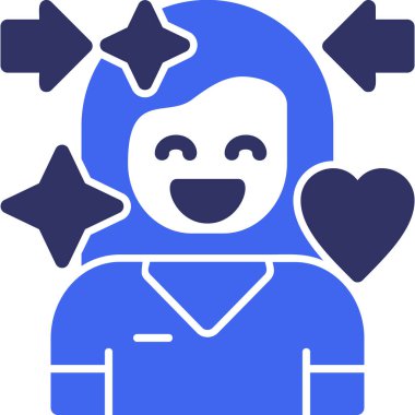 Mutlu adam simgesi, vektör illüstrasyonu basit tasarım