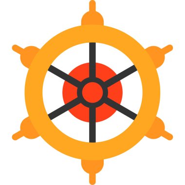 Direksiyon simidi simge, düz tasarım