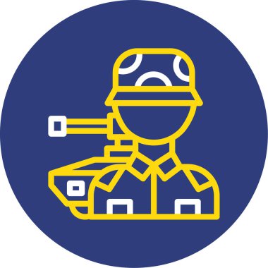 Kasklı ve mavi takım elbiseli bir adamın vektör çizimi