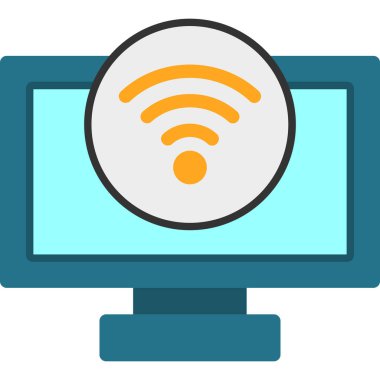 Kablosuz. Web simgesi basit illüstrasyon