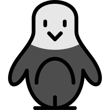 Sevimli penguen ikonu. vektör çizimi tasarımı