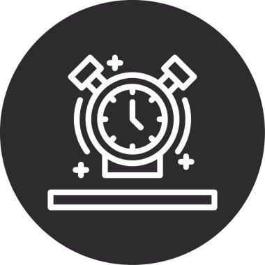 Alarm saati simgesi, vektör illüstrasyonu