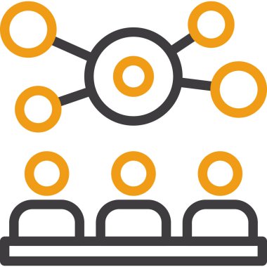 ağ veri paylaşım simgesi ana hat biçiminde