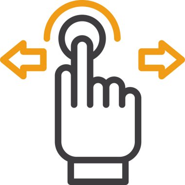 parmak tıklama imleç simgesi ile doldurulmuş dış hat biçimi