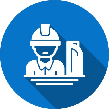 Kasklı bir adamın vektör çizimi