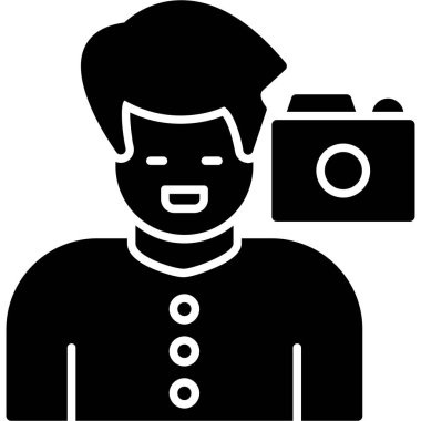 fotoğrafçı simge vektör çizim