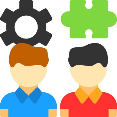 dişli takım çalışması düz vektör simgesi