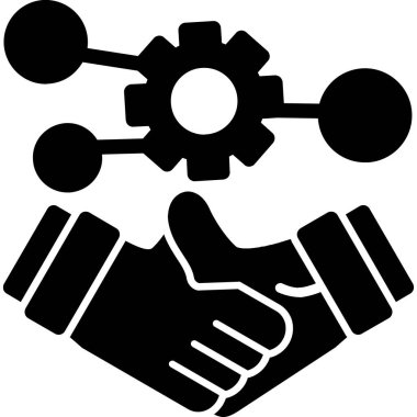 Takım çalışması ve ortaklık sembolünün vektör tasarımı. Takım çalışması ve ticari hisse senedi temsili seti.