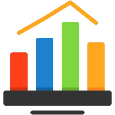 Çubuk grafik düz vektör simgesi