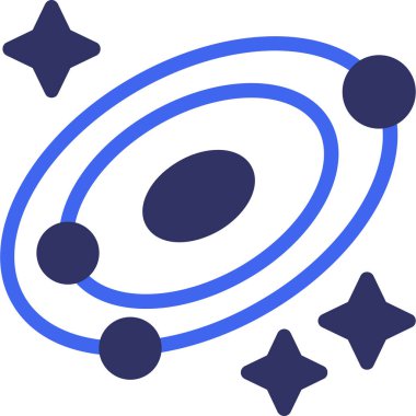 Astronomi galaksisi simgesi düz biçimdedir.