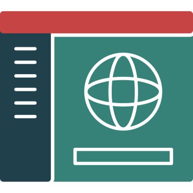 Tarayıcı. Web simgesi basit illüstrasyon