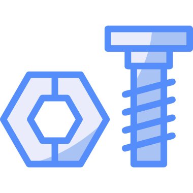 beyaz arkaplanda izole edilmiş basit bir şekilde vida ve anahtar simgesi.