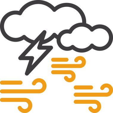 Ana hatlar biçiminde bulut hava durumu simgesi