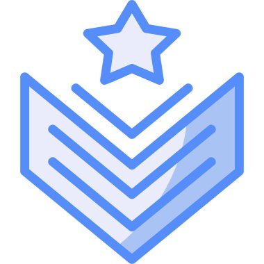 Rozet rozet askeri simgesi doldurulmuş taslak biçimi