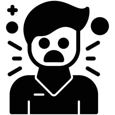 Yüzünde ifade vektör çizimi olan kızgın bir adam.