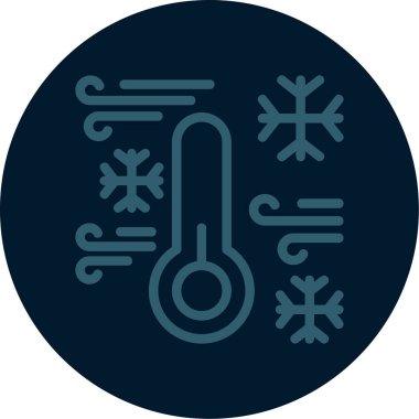 Kar tanesi, termometre, kar tanesi ikonu. vektör illüstrasyonu