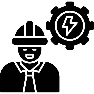 Mühendis simgesi, vektör illüstrasyonu