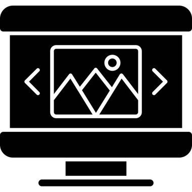 Bilgisayar ekranı. Web simgesi basit illüstrasyon