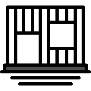 Pencere simgesi. beyaz arkaplanda izole edilmiş web tasarımı için pencere vektör simgesi