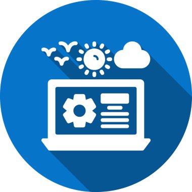 Soyut arkaplanda dizüstü bilgisayar simgesi izole edildi