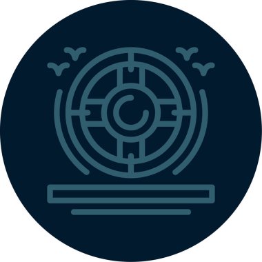 Bir pusula simgesinin vektör illüstrasyonu