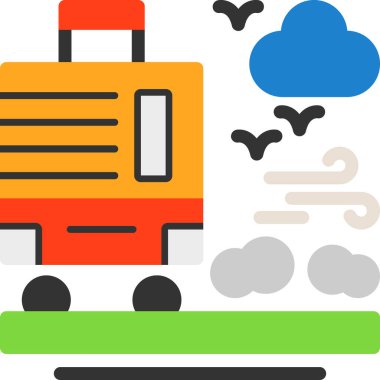 trenin ulaşım simgesi düz biçimli