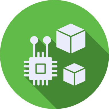 Cpu ile düz vektör simgesi tasarımı