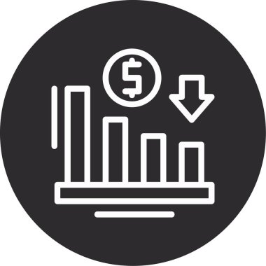 Dolar sembollü bir grafiğin vektör simgesi