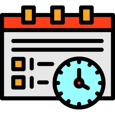 saat takvimi zaman simgesi doldurulmuş özet biçimi