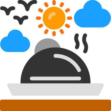 Yemek. Web simgesi basit illüstrasyon