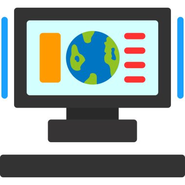 İnternet web tasarım simgesi düz biçimli