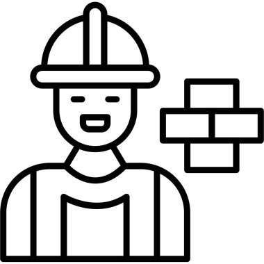 Taslak biçiminde mühendis inşaat işçisi simgesi