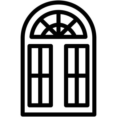 Kapı simgesi. Web ve mobil için taslak çizim vektör kapı vektör sembolü