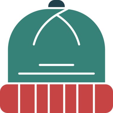 Bir şapkanın eşarplı vektör simgesi