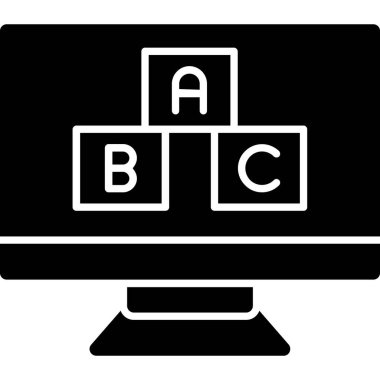 bilgisayar ekranı simgesi. Web için basit bilgisayar vektör simgeleri çizimi