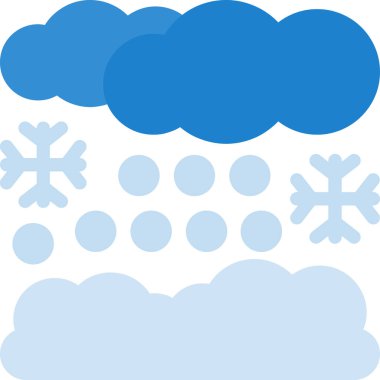 Düz dizaynlı hava durumu kar simgesi beyaz arkaplanda izole